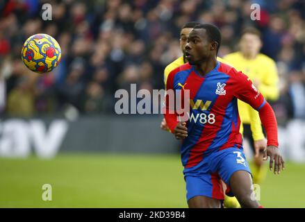 Tyrick Mitchell aus dem Crystal Palace während der Premier League zwischen Crystal Palace und Chelsea im Selhurst Park Stadium, London, am 19.. Februar 2022 (Foto by Action Foto Sport/NurPhoto) Stockfoto