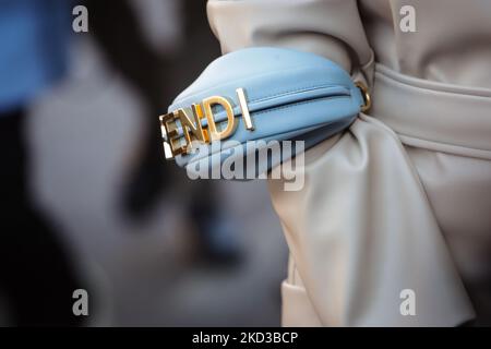 Fendi Modenschau während der Milan Fashion Week Herbst/Winter 2022/2023 am 23. Februar 2022 in Mailand, Italien. (Foto von Mairo Cinquetti/NurPhoto) Stockfoto
