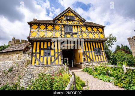 Das Stokesay Castle in der Nähe von Ludlow in Shropshire, Großbritannien Stockfoto