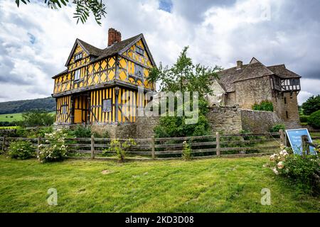 Das Stokesay Castle in der Nähe von Ludlow in Shropshire, Großbritannien Stockfoto