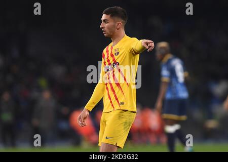 Ferran Torres vom FC Barcelona während der UEFA Europa League Knockout Round Play-Off das zweite Spiel zwischen dem SSC Napoli und dem FC Barcelona im Stadio Diego Armando Maradona Naples Italien am 24. Februar 2022. (Foto von Franco Romano/NurPhoto) Stockfoto