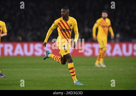 Ousmane Dembele vom FC Barcelona während der UEFA Europa League Knockout Round Play-Off das zweite Spiel zwischen dem SSC Napoli und dem FC Barcelona im Stadio Diego Armando Maradona Neapel Italien am 24. Februar 2022. (Foto von Franco Romano/NurPhoto) Stockfoto