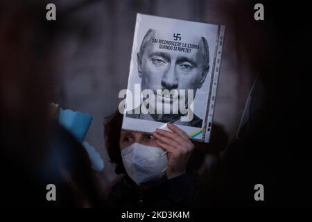 Öffentliche Demonstration gegen den Krieg in der Ukraine, in Rom, Italien, am 25. Februar 2022. (Foto von Sirio Tessitore/NurPhoto) Stockfoto