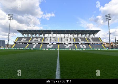 Gesamtansicht des Stadions Carlo Castellani während des spiels der italienischen Fußballserie A des FC Empoli gegen den FC Juventus am 26. Februar 2022 im Stadion Carlo Castellani in Empoli, Italien (Foto: Lisa Guglielmi/LiveMedia/NurPhoto) Stockfoto