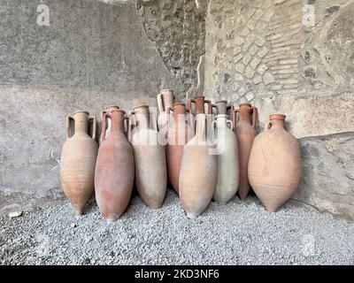 Amphora in Pompeji, Italien Stockfoto