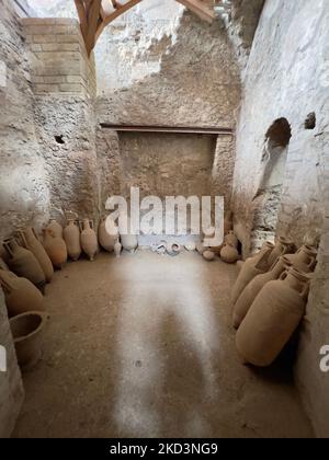 Amphora in Pompeji, Italien Stockfoto