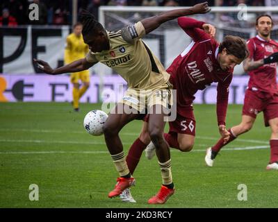 Perparim Hetemaj Reggina Portrait während des italienischen Fußballspiel der Serie B Reggina 1914 gegen AC Pisa am 27. Februar 2022 im Stadio Oreste Granillo in Reggio Calabria, Italien (Foto: Valentina Giannettoni/LiveMedia/NurPhoto) Stockfoto