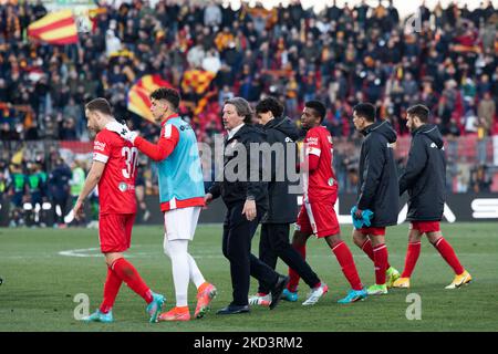 Monza-Spieler und Cheftrainer Giovanni Stroppa am Ende des Serie B-Spiels zwischen Monza und Lecce im U Power Stadium am 27. Februar 2022 in Monza, Italien. (Foto von Claudia Greco/LiveMedia/NurPhoto) Stockfoto
