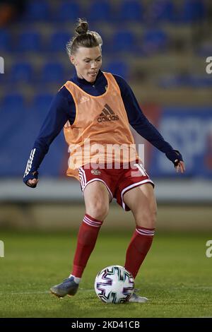 Ekaterina Pantiukhina aus Russland während des Warm-Up vor dem internationalen Freundschaftsspiel zwischen Russland W und Irland W im La Manga Club am 19. Februar 2022 in Cartagena, Spanien. (Foto von Jose Breton/Pics Action/NurPhoto) Stockfoto