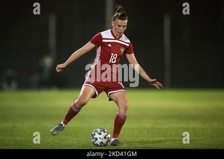 Ekaterina Pantiukhina aus Russland in Aktion während des internationalen Freundschaftsspiel zwischen Russland W und Irland W im La Manga Club am 19. Februar 2022 in Cartagena, Spanien. (Foto von Jose Breton/Pics Action/NurPhoto) Stockfoto