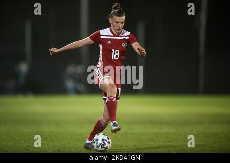 Ekaterina Pantiukhina aus Russland in Aktion während des internationalen Freundschaftsspiel zwischen Russland W und Irland W im La Manga Club am 19. Februar 2022 in Cartagena, Spanien. (Foto von Jose Breton/Pics Action/NurPhoto) Stockfoto