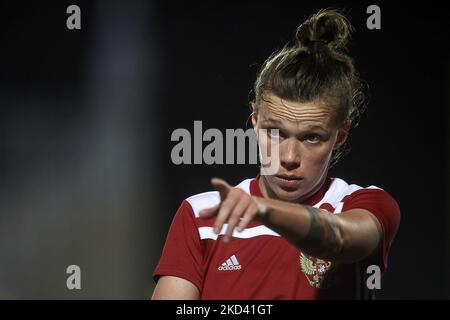 Die Russin Ekaterina Pantiukhina gibt während des internationalen Freundschaftsspiel zwischen Russland W und Irland W im La Manga Club am 19. Februar 2022 in Cartagena, Spanien, Anweisungen. (Foto von Jose Breton/Pics Action/NurPhoto) Stockfoto