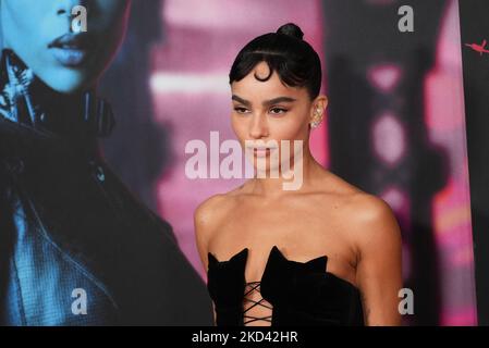 Zoë Kravitz nimmt am Dienstag, den 1. März 2022, an der Weltpremiere von „The Batman“ im Lincoln Center Josie Robertson Plaza in New York Teil. (Foto von John Nacion/NurPhoto) Stockfoto