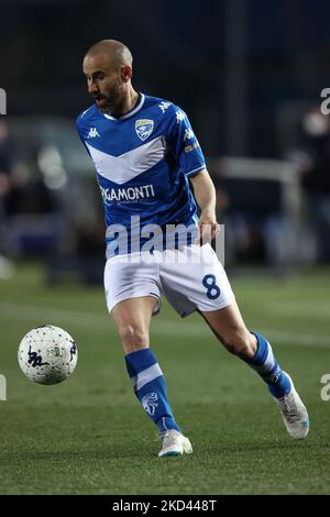 Rodrigo Palacio (Brescia Calcio) in Aktion beim Spiel der italienischen Fußball-Serie B Brescia Calcio gegen AC Perugia am 01. März 2022 im Stadio Mario Rigamonti in Brescia, Italien (Foto: Francesco Scaccianoce/LiveMedia/NurPhoto) Stockfoto