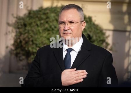 Der rumänische Premierminister Nicolae Ciuca hat während der polnisch-rumänischen Regierungskonsultationen am 3. März in Warschau, Polen, 2022. (Foto von Mateusz Wlodarczyk/NurPhoto) Stockfoto