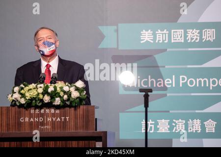 Der ehemalige US-Außenminister Mike Pompeo hält am 4. März 2022 eine Rede bei einem viertägigen Besuch in Taipei, Taiwan. (Foto von Annabelle Chih/NurPhoto) Stockfoto