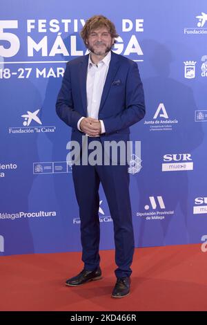 Salva Reina nimmt an der Präsentation des Filmfestivals von Malaga 25. im Hotel „Rosewood Villa Magna“ in Madrid, Spanien Teil (Foto von Carlos Dafonte/NurPhoto) Stockfoto