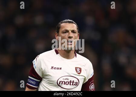 Milan Djuric (US Salernitana 1919) schaut während des spiels inter - FC Internazionale gegen US Salernitana am 04. März 2022 im Stadion San Siro in Mailand, Italien (Foto: Francesco Scaccianoce/LiveMedia/NurPhoto) Stockfoto