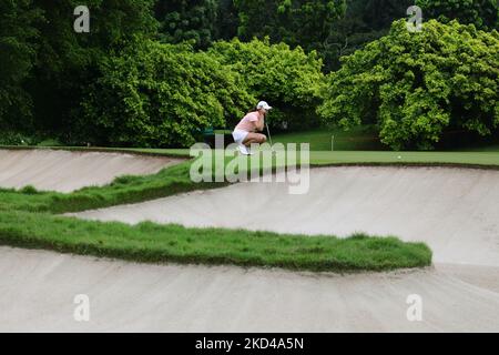 Hinako Shibuno aus Japan in Aktion während des vierten Runden der HSBC Women's World Championship im Sentosa Golf Club am 6. März 2022 in Singapur. (Foto von Suhaimi Abdullah/NurPhoto) Stockfoto