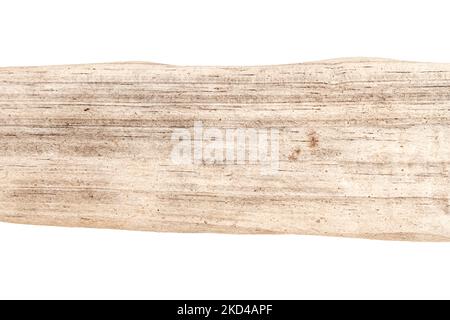 Teil aus Treibholz isoliert auf weißem Hintergrund. Stockfoto
