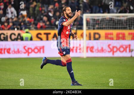 Pavoletti während des italienischen Fußballspiel Serie A Cagliari Calcio gegen SS Lazio am 05. März 2022 im Unipol Domus in Cagliari, Italien (Foto: Luigi Canu/LiveMedia/NurPhoto) Stockfoto