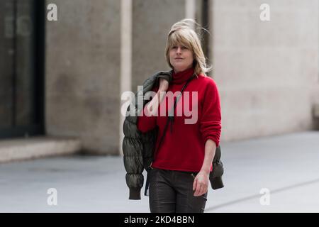 LONDON, GROSSBRITANNIEN, 06. MÄRZ 2022: Die Journalistin und Fernsehmoderatorin Rachel Johnson trifft am 06. März 2022 im BBC Broadcasting House im Zentrum von London in London, England, ein. (Foto von Wiktor Szymanowicz/NurPhoto) Stockfoto