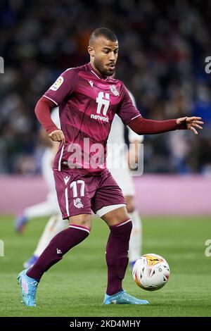 Rafinha Alcantara von Real Sociedad im Einsatz beim Spiel La Liga Santander zwischen Real Madrid CF und Real Sociedad am 5. März 2022 im Estadio Santiago Bernabeu in Madrid, Spanien. (Foto von Jose Breton/Pics Action/NurPhoto) Stockfoto