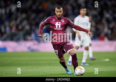 Rafinha Alcantara von Real Sociedad im Einsatz beim Spiel La Liga Santander zwischen Real Madrid CF und Real Sociedad am 5. März 2022 im Estadio Santiago Bernabeu in Madrid, Spanien. (Foto von Jose Breton/Pics Action/NurPhoto) Stockfoto