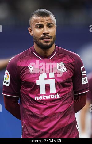 Rafinha Alcantara von Real Sociedad während des La Liga Santander-Spiels zwischen Real Madrid CF und Real Sociedad im Estadio Santiago Bernabeu am 5. März 2022 in Madrid, Spanien. (Foto von Jose Breton/Pics Action/NurPhoto) Stockfoto