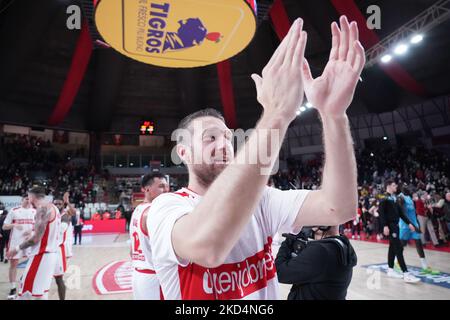 21 Giancarlo Ferrero OpenJobMetis Varese während des LBA Italien Championship Matches zwischen Openjobmetis Varese und Vanoli Basket Cremona , in Varese, Italien, am 6. März 2022 (Foto von Fabio Averna/NurPhoto) Stockfoto