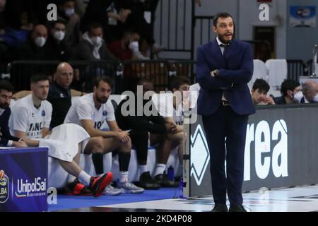 Paolo Galbiati (Vanoli Cremona) während der italienischen Basketball A Serie Championship Vanoli Basket Cremona vs GeVi Napoli am 09. März 2022 im Palazzetto dello Sport Mario Radi in Cremona, Italien (Foto von Matteo Casoni/LiveMedia/NurPhoto) Stockfoto