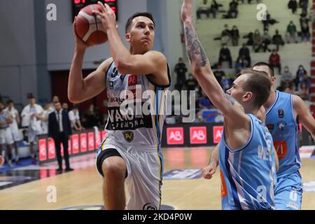 Matteo Spagnolo (Vanoli Cremona) während der italienischen Basketball A Serie Championship Vanoli Basket Cremona vs GeVi Napoli am 09. März 2022 im Palazzetto dello Sport Mario Radi in Cremona, Italien (Foto von Matteo Casoni/LiveMedia/NurPhoto) Stockfoto