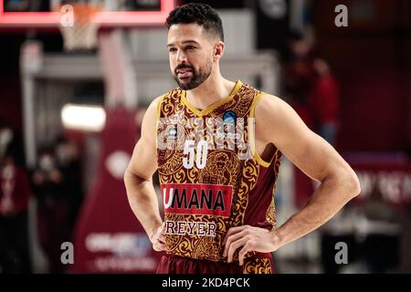 Mitchell Watt (Umana Reyer Venezia) während der Basketball EuroCup Championship Umana Reyer Venezia gegen Virtus Segafredo Bologna am 09. März 2022 im Palasport Taliercio in Venedig, Italien (Foto von Mattia Radoni/LiveMedia/NurPhoto) Stockfoto