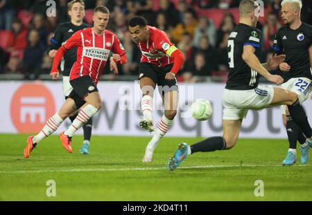 Cody Gakpo vom PSV Eindhoven während des PSV Eindhoven gegen den FC Kopenhagen, UEFA Europa Conference League, am 10. März 2022 im Philips Stadium, Eindhoven, Niederlande. (Foto von Ulrik Pedersen/NurPhoto) Stockfoto
