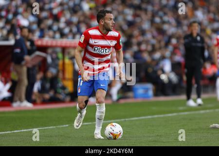 Quini, von Granada CF beim La Liga Spiel zwischen Granada CF und Elche CF im Nuevo Los Carmenes Stadion am 12. März 2022 in Granada, Spanien. (Foto von Ãlex CÃ¡mara/NurPhoto) Stockfoto