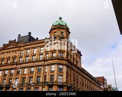 Historisches Gebäude mit dem berühmten Fraser-Kaufhaus in der Buchanan St, Glasgow, Schottland, Großbritannien. Stockfoto