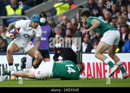 Jack Nowell aus England (Blue hat) während des Guinness Six Nations-Spiels zwischen England und Irland im Twickenham Stadium am 12.. März 2022 in London, England (Foto by Action Foto Sport/NurPhoto) Stockfoto