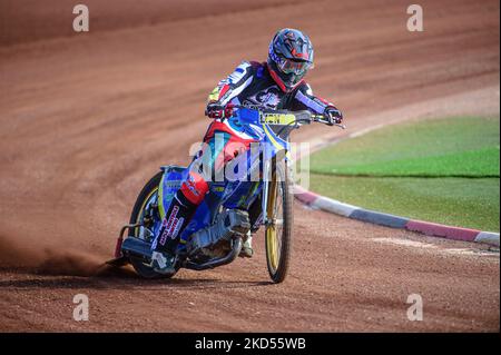 Nathan Abritt in Aktion während des Belle Vue Speedway Media Day am Montag, 14.. März 2022, im National Speedway Stadium, Manchester. (Foto von Ian Charles/MI News/NurPhoto) Stockfoto