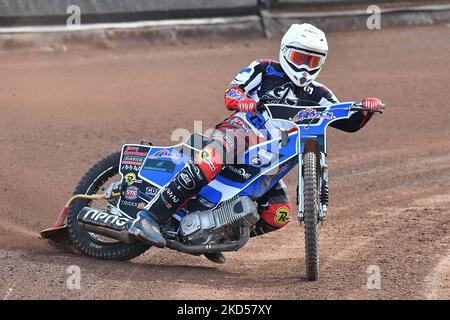 Archie Freeman von Belle Vue Cool Running Colts während des Belle Vue Aces Press Day im National Speedway Stadium am Montag, 14.. März 2022. (Foto: Eddie Garvey/MI News/NurPhoto) Stockfoto