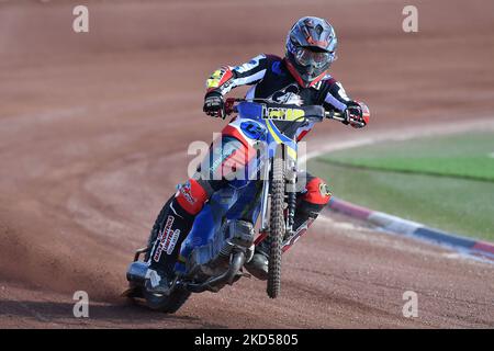 Jack Parkinson-Blackburn von Belle Vue Cool Running Colts während des Belle Vue Aces Press Day im National Speedway Stadium am Montag, 14.. März 2022. (Foto: Eddie Garvey/MI News/NurPhoto) Stockfoto