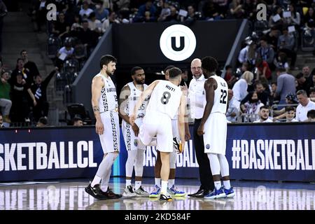 U-BT-Spieler während des Spiels U-BT Cluj-Napoca gegen Unicaja Baloncesto Malaga in der BT Arena aus Cluj-Napoca bestritten, 8. März 2022 (Foto: Flaviu Buboi/NurPhoto) Stockfoto