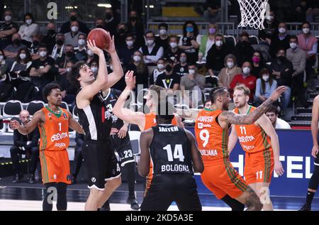 Milos Teodosic (Segafredo Virtus Bologna) während des Eurocup-Turniermatches Segafredo Virtus Bologna gegen. Cedevita Olimpija Ljubljana in der Segafredo Arena - Bologna, 16. März 2022 (Foto: Michele Nucci/LiveMedia/NurPhoto) Stockfoto