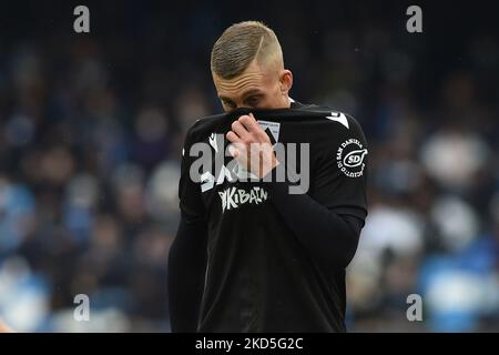 Gerard Deulofeu von Udinese Calcio während des Serie-A-Spiels zwischen SSC Napoli und Udinese Calcio im Stadio Diego Armando Maradona Neapel Italien am 19. März 2022. (Foto von Franco Romano/NurPhoto) Stockfoto