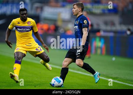 Nicolò Barella (FC Inter) während der italienischen Meisterschaft Serie A Fußballspiel zwischen dem FC Internazionale und ACF Fiorentina am 19. März 2022 im Giuseppe Meazza Stadion in Mailand. (Foto von Luca Rossini/NurPhoto) Stockfoto