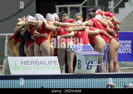 SIS Roma während des Wasserballspiels der italienischen Frauen Coppa Italia SIS Roma gegen CSS Verona am 19. März 2022 im Polo Acquatico Frecciarossa in Rom, Italien (Foto: Luigi Mariani/LiveMedia/NurPhoto) Stockfoto