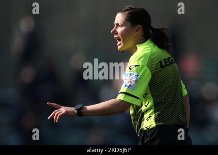 Kateryna Monzul ruft während des italienischen Fußballspiels Serie A Frauen Inter - FC Internazionale gegen UC Sampdoria am 20. März 2022 im Suning Center in Mailand, Italien (Foto: Francesco Scaccianoce/LiveMedia/NurPhoto) Stockfoto