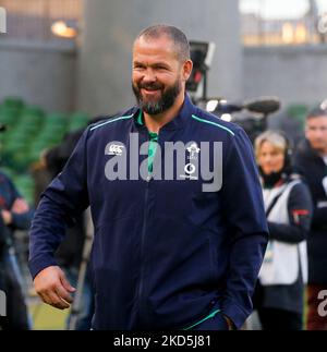 5.. November 2022; Aviva Stadium, Dublin, Irland: Herbst Series international Rugby Irland gegen Südafrika; Andy Farrell Irland Cheftrainer Stockfoto