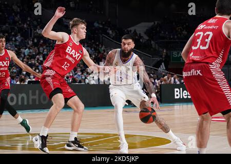 Vincent Poirier von Real Madrid während des ACB Endesa-Ligagleichs zwischen Real Madrid und Baxi Manresa im Palacio de los Deportes in Madrid. Am 20. März 2022 Spanien (Foto von Oscar Gonzalez/NurPhoto) Stockfoto