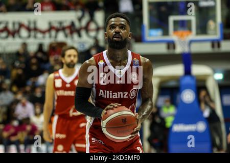 Richard Davis Jr. Corey (Allianz Pallacanestro Trieste) während der italienischen Basketball A Serie Championship Allianz Pallacanestro Trieste vs Fortitudo Bologna am 20. März 2022 im Allianz Dome in Triest, Italien (Foto: Luca Tedeschi/LiveMedia/NurPhoto) Stockfoto