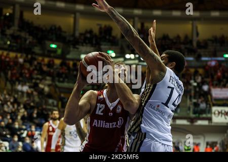 Marcos Delia (Allianz Pallacanestro Trieste) während der italienischen Basketball A Serie Championship Allianz Pallacanestro Trieste gegen Fortitudo Bologna am 20. März 2022 im Allianz Dome in Triest, Italien (Foto: Luca Tedeschi/LiveMedia/NurPhoto) Stockfoto